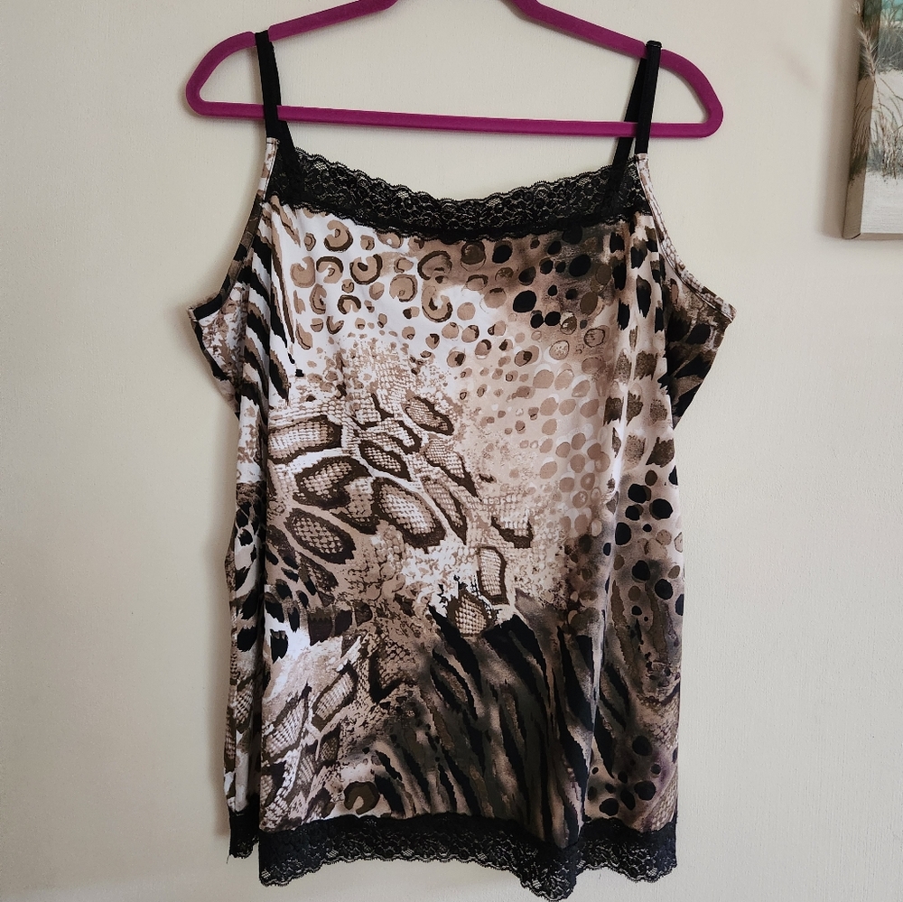 Fashion Bug cami camisole top 1X animal reptile print